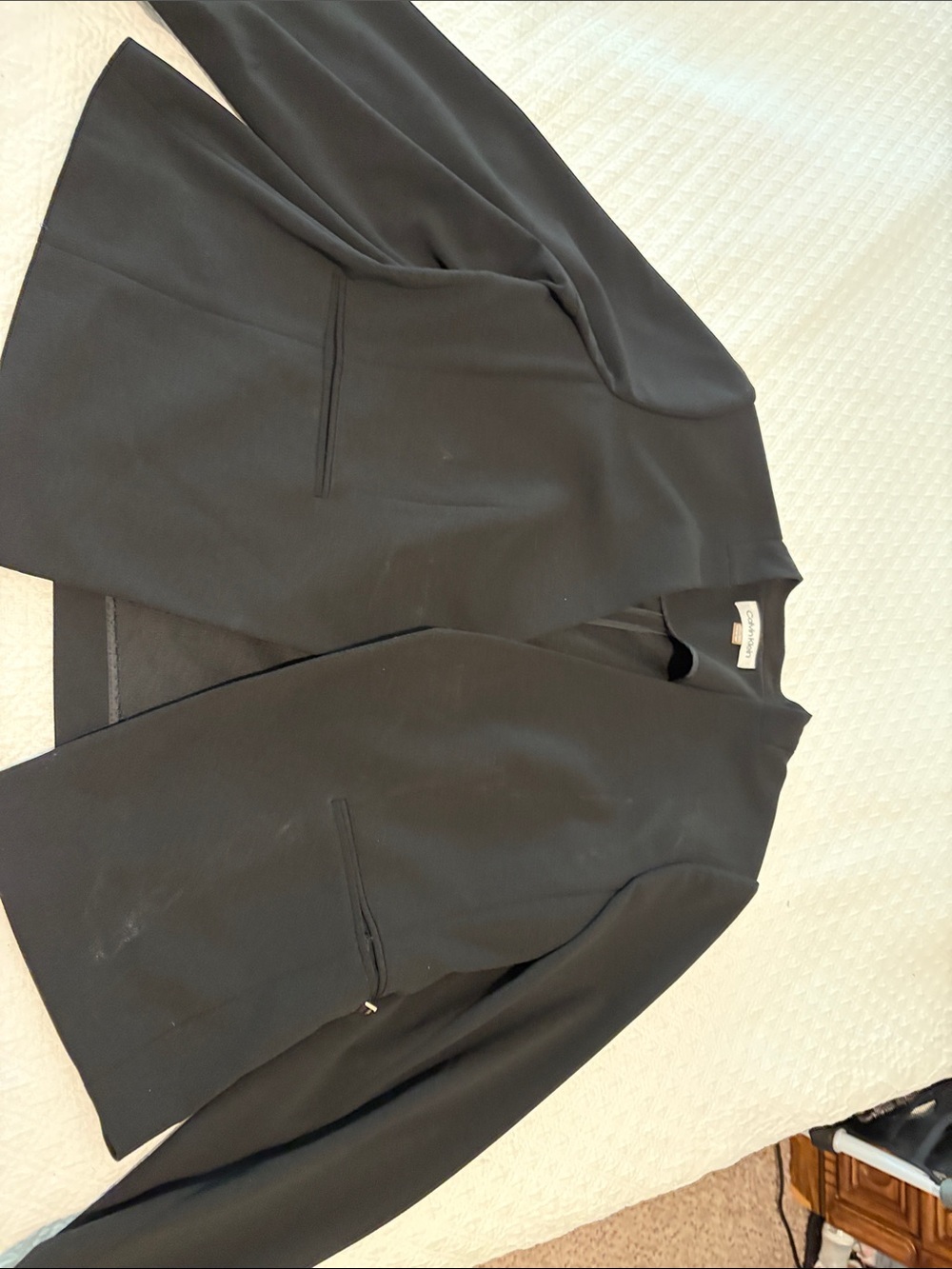 Calvin Klein Black Collarless Women's Blazer